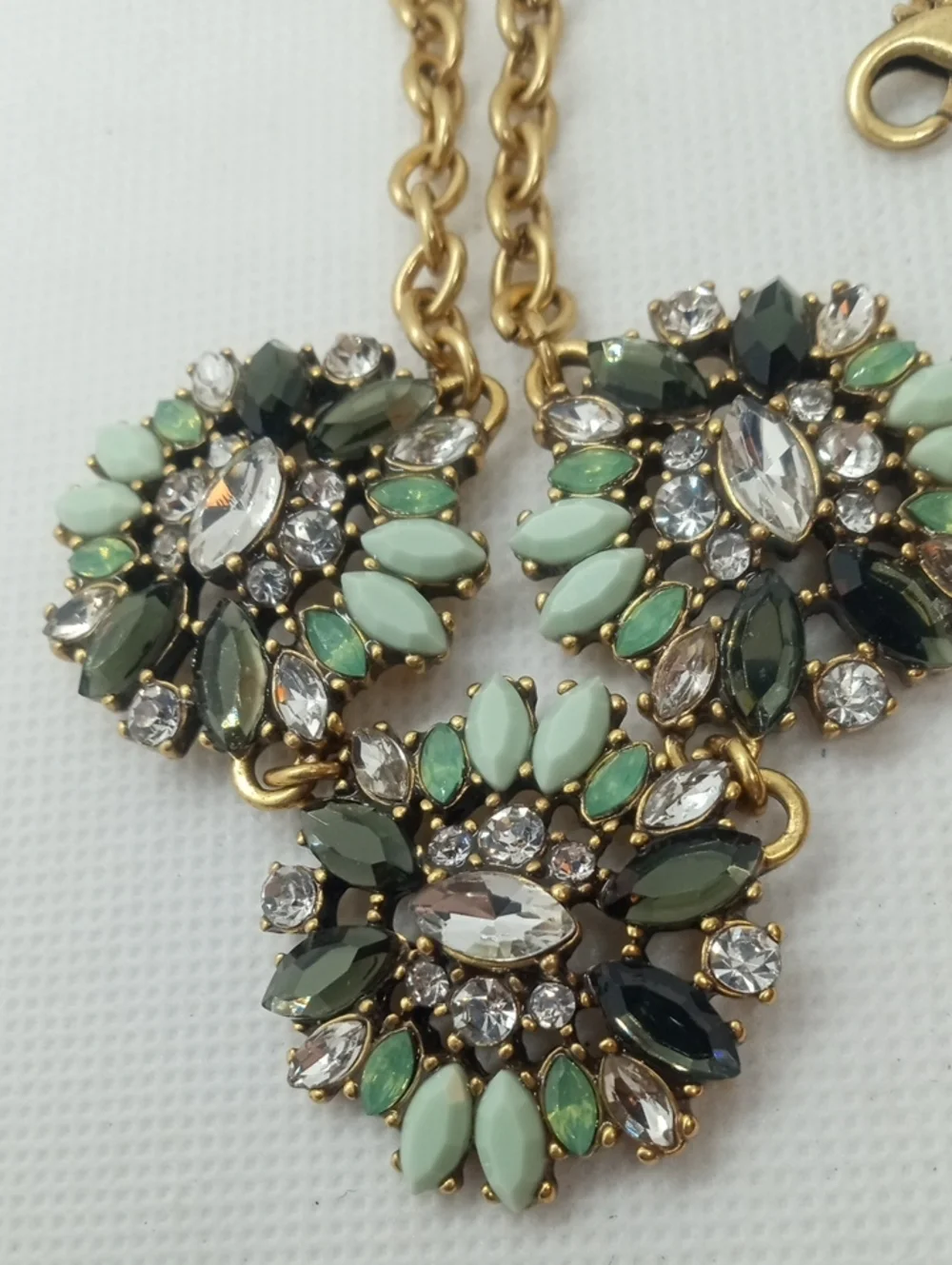 J.CREW BEJEWELED TRIPLE STARBURST NECKLACE